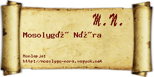 Mosolygó Nóra névjegykártya