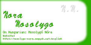 nora mosolygo business card